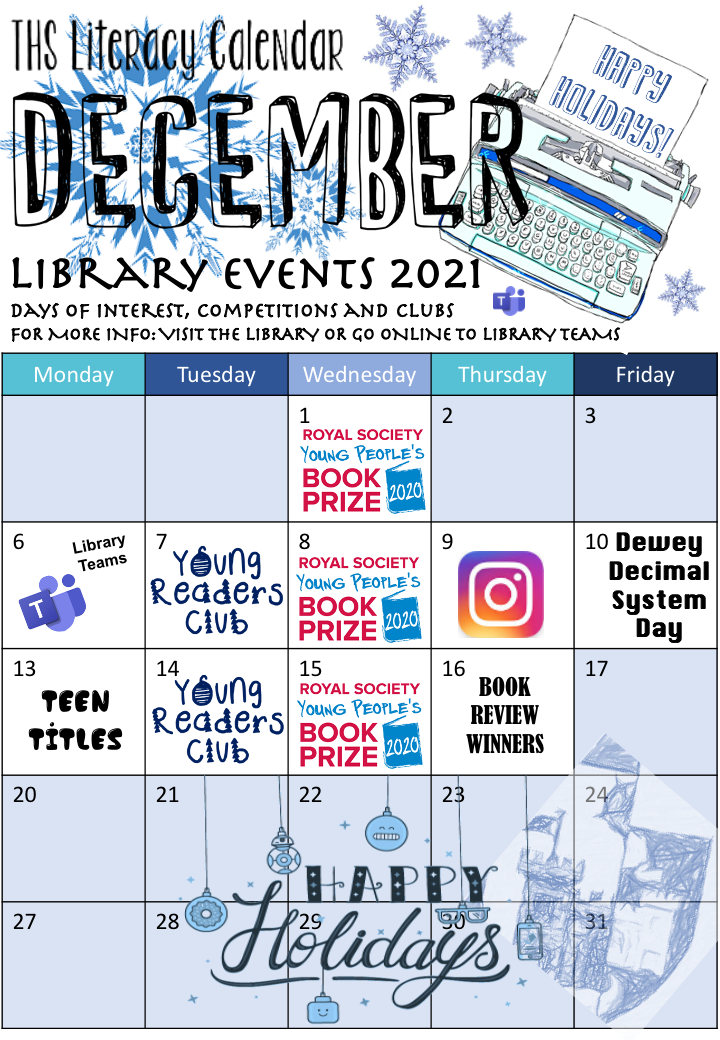 Calendar of Library events taking place this month, please speak to the Librarian for more information.